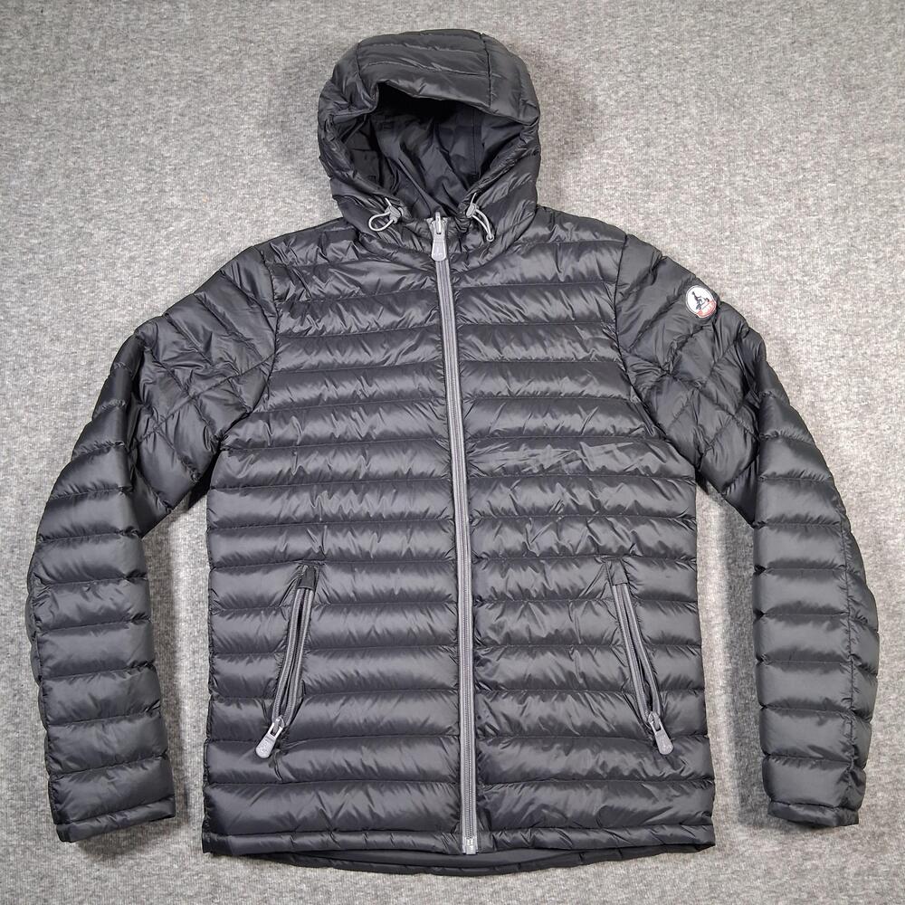 JOTT Jacket Mens Medium Gray Hooded Puffer Lightweight Insulated BERGEN